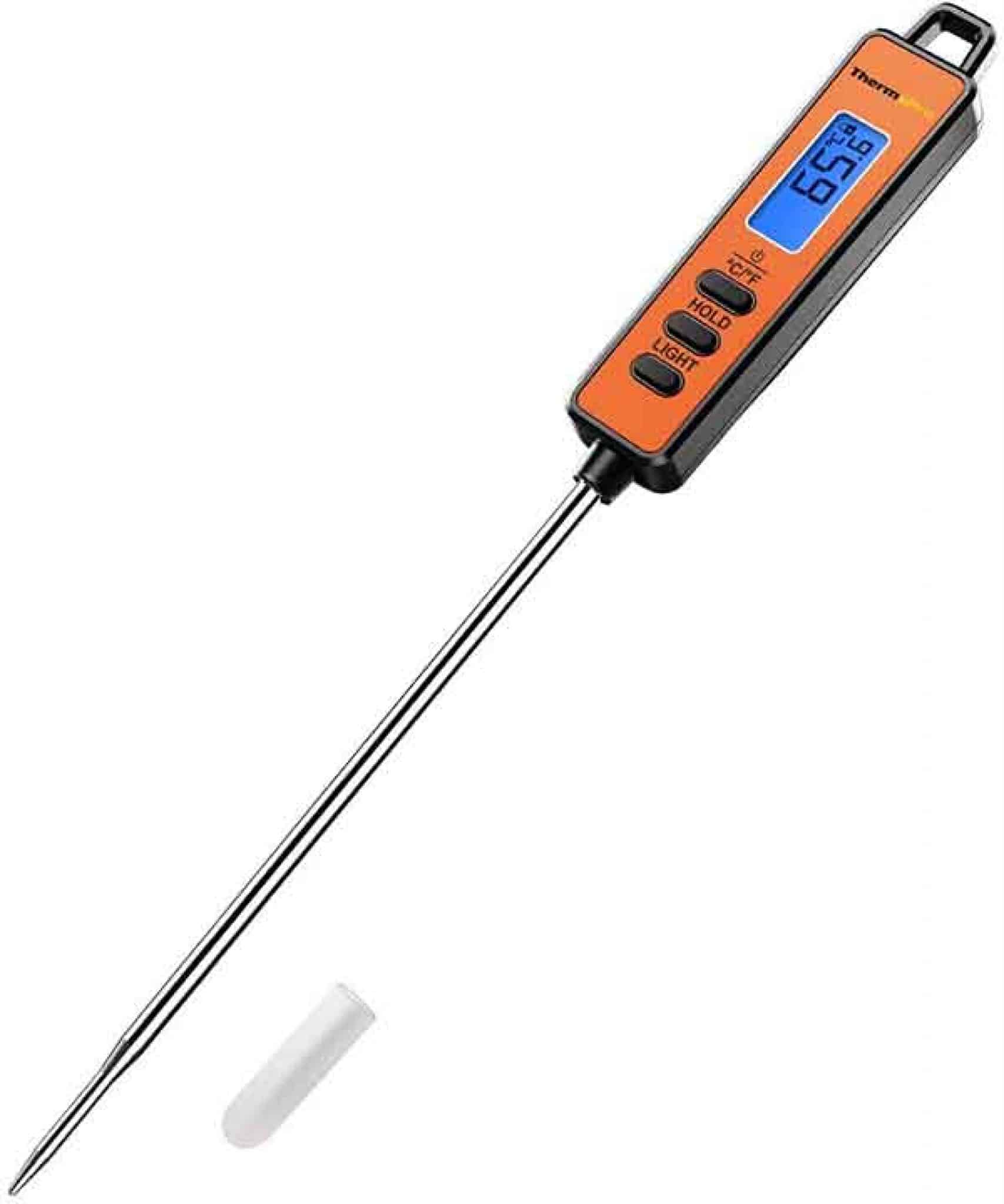 Termometro Da Cucina Anpro, Termometro Da Cucina Digitale Con Sonda Larga Y Pantalla Lcd Para Alimentos Carne Aceite Leche Vino Barbacoa Y Agua Caliente Negro 74634498