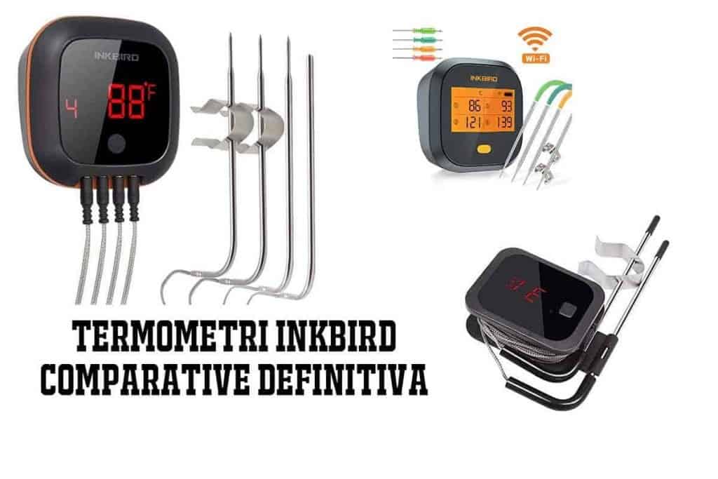 Inkbird Bluetooth Barbecue Termometro Controllo della Temperatura per Smoker Carbonella Griglia Grill Monitor fino a 6 Sensore di Temperatura Rosso + 6 Sonda di Temperatura 