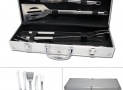 MasterCook Set Accessori Barbecue In Acciaio Con Valigetta – Pinze, Forchetta, Spatola, Spiedi E Spazzole